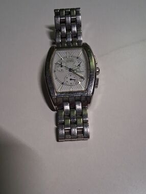 Citizen Silver Chronograph Watch with White Dial